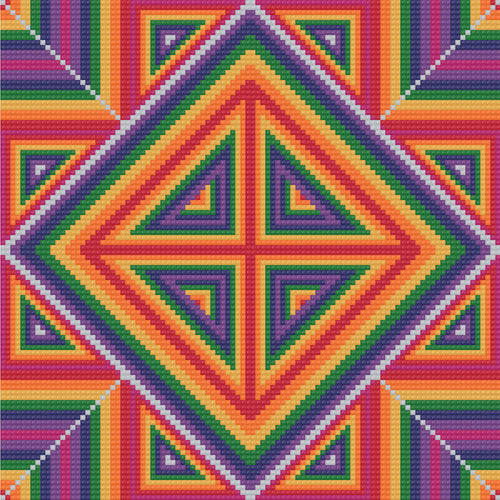Metallic Geometry | 100% Special Drill | Pixel Charted