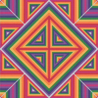Metallic Geometry | 100% Special Drill | Pixel Charted