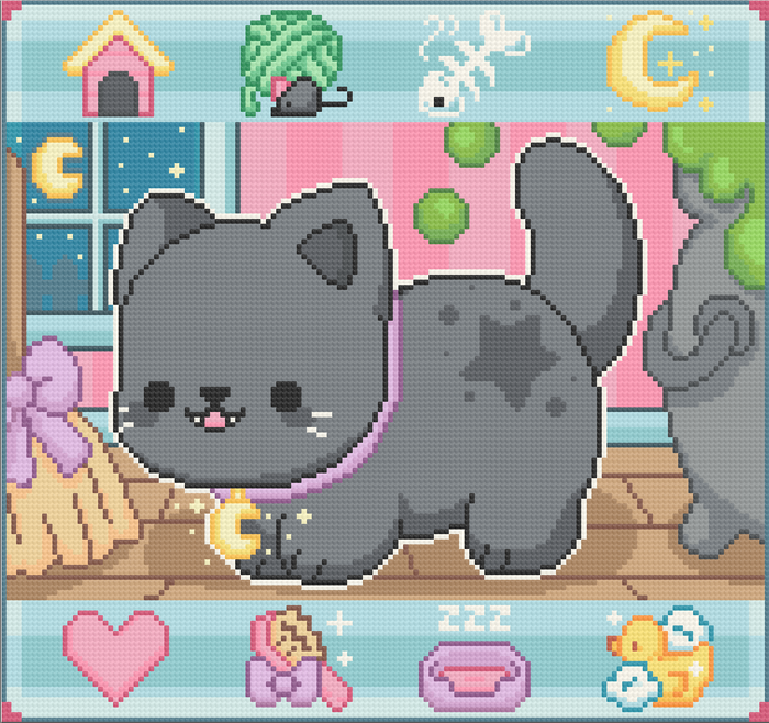 Mini Magic Cat Pocket Nugget | Pixel Charted