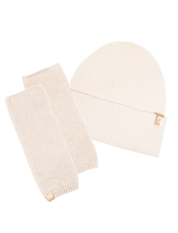 Mitaines Femme Maille longues Beige