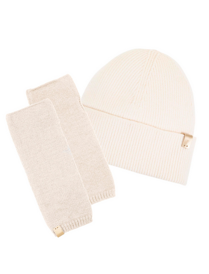 Mitaines Femme Maille longues Beige