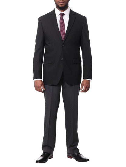 Montefino Uomo BLAZERS Montefino Mens Solid Black 100% Wool Slim Fit Blazer Sport Coat