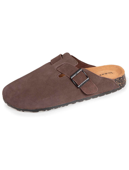 Mules sabots cuir Homme Chocolat