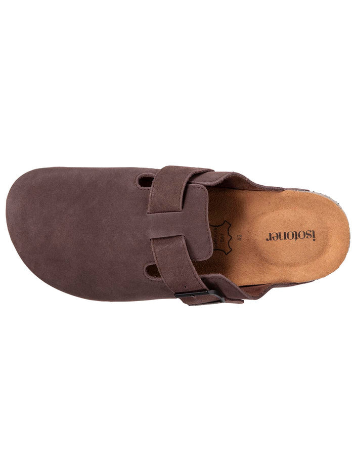 Mules sabots cuir Homme Chocolat