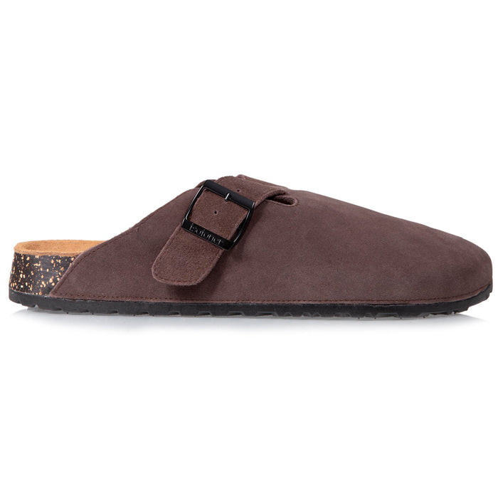 Mules sabots cuir Homme Chocolat