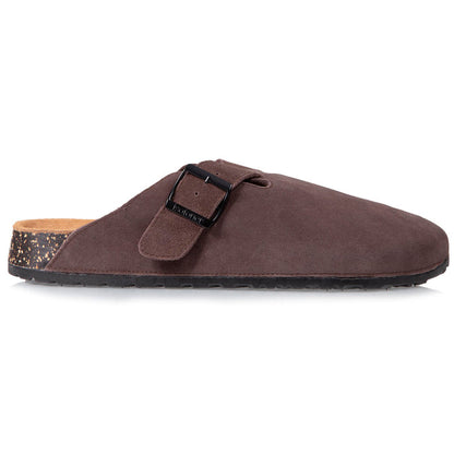 Mules sabots cuir Homme Chocolat