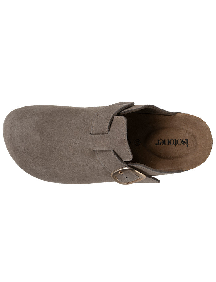 Mules Sabots Femme cuir Taupe