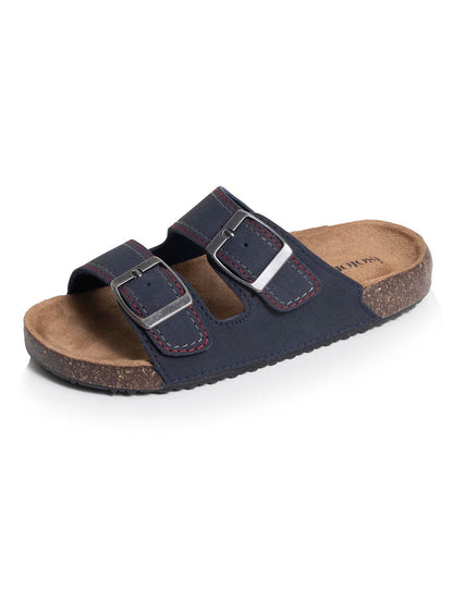 Mules sandales Enfant double bride Marine