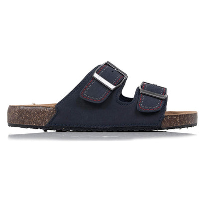 Mules sandales Enfant double bride Marine
