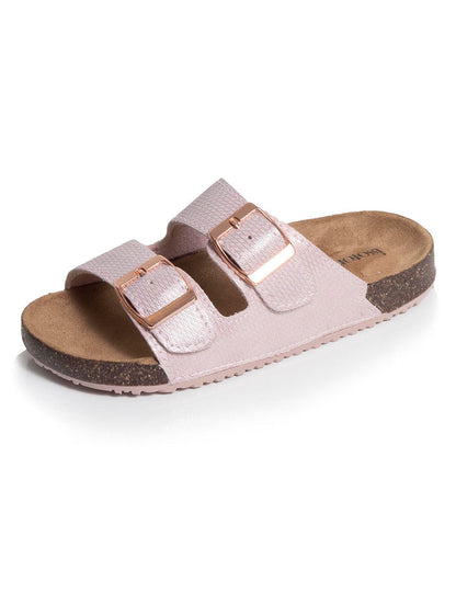 Mules sandales Enfant double bride Rose