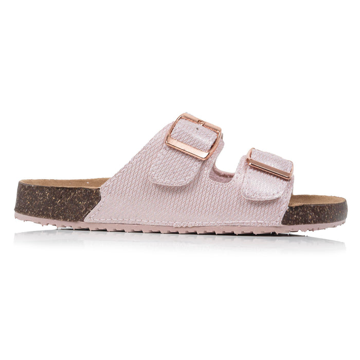Mules sandales Enfant double bride Rose
