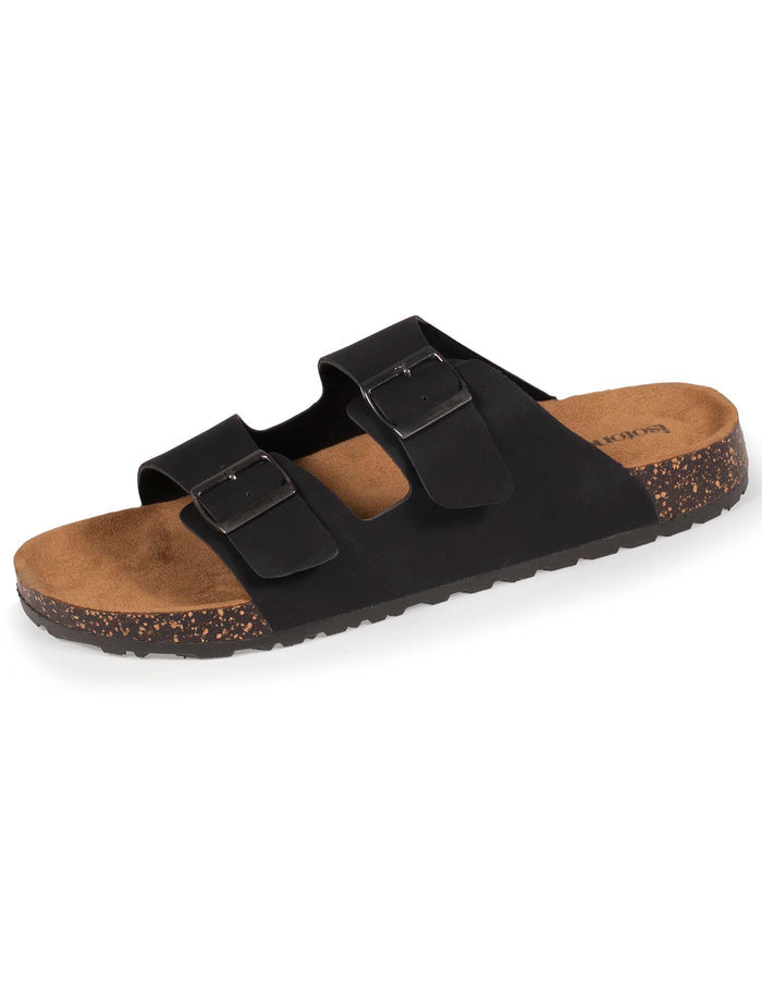 Mules sandales Homme double bride Noir