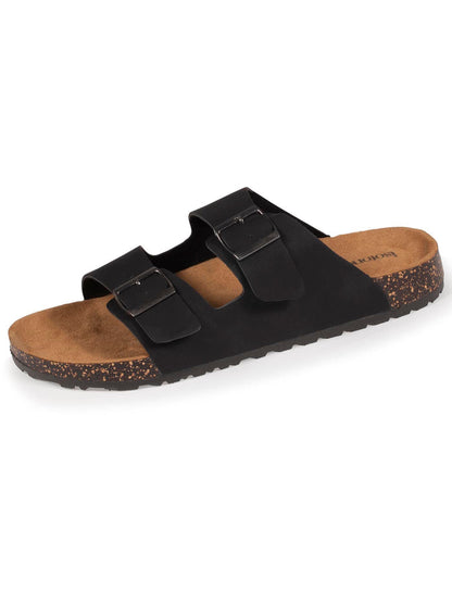 Mules sandales Homme double bride Noir