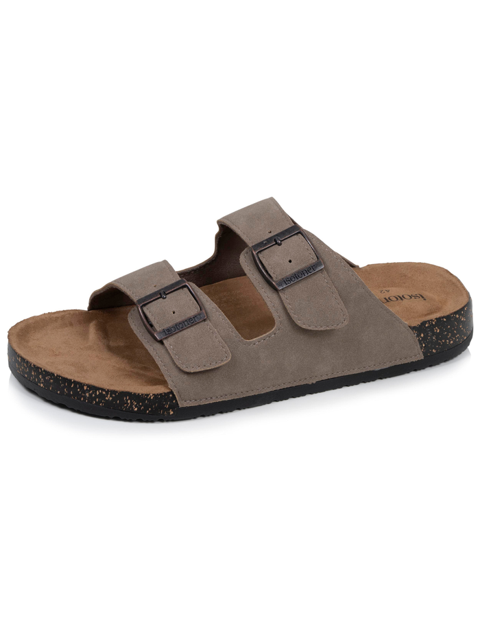Mules sandales Homme double bride Taupe
