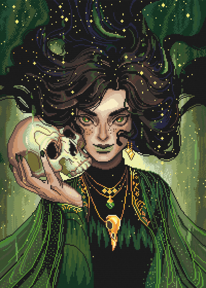 Necromancer | Pixel Charted | Ready To Ship