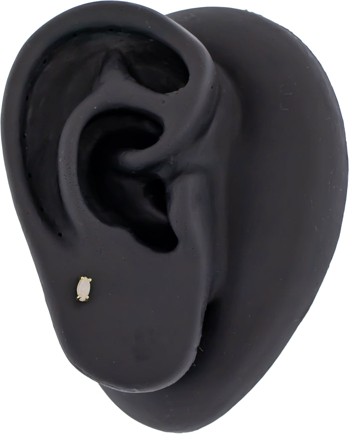 Noelle - 14Kt Gold Threadless End - Khrysos Jewelry