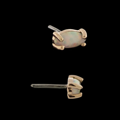 White Opal / Rose Gold / 4x2mm