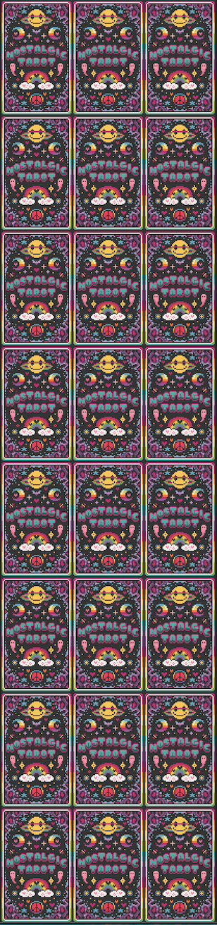 Nostalgic Tarot | Pixel Charted | Back | Ready To Ship
