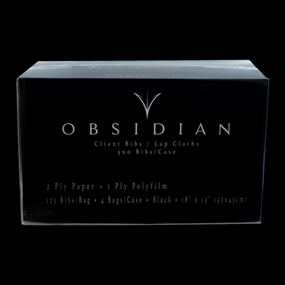 Obsidian Needle Client Bibs Black 3-Layer Disposable Piercing Tray Bibs Case of 500 - Khrysos Jewelry