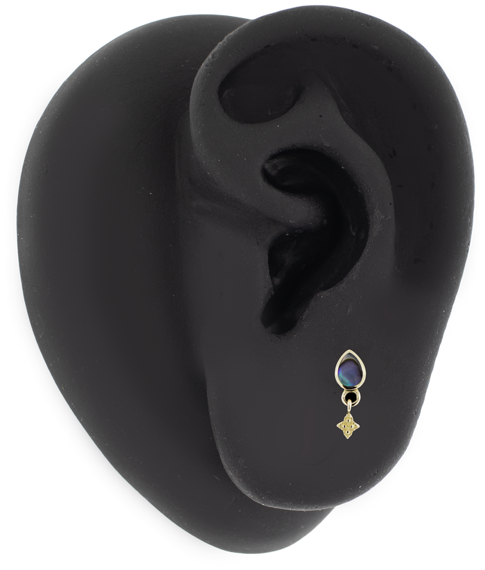 Oceanica- 14KT Gold Threadless End - Khrysos Jewelry