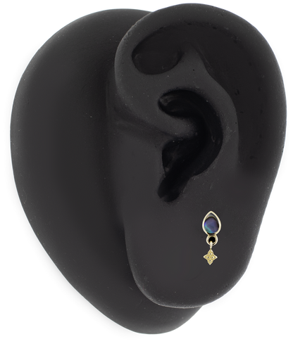 Oceanica- 14KT Gold Threadless End - Khrysos Jewelry