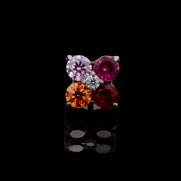 16G (1.2mm) / Vibrant Orange Red/Light Orange/Clear/Pink/Hot Pink - Lesbian
