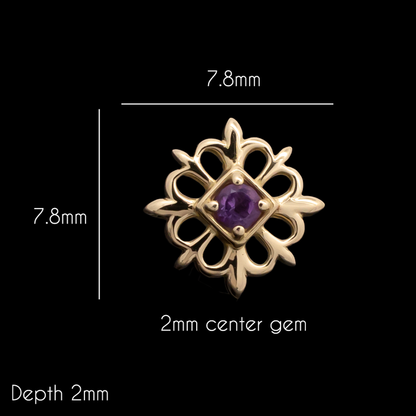 Olivia - 18kt Gold Threadless End - Khrysos Jewelry
