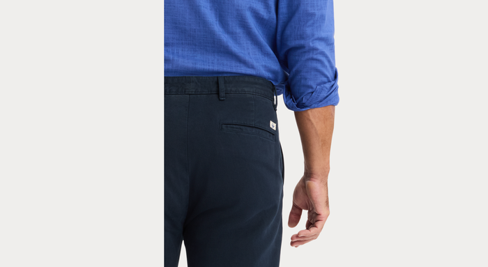 View of model wearing Navy Blazer Original Chino Pants, Relaxed Taper Fit.