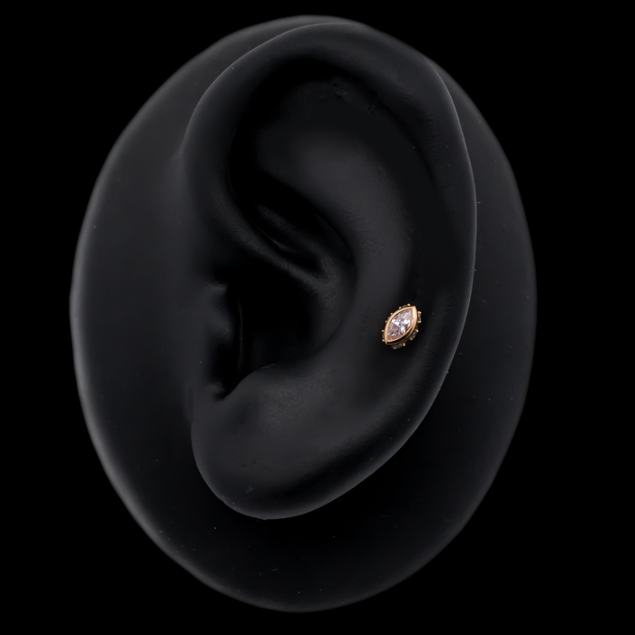 Orlina - 18kt Gold Threadless End - Khrysos Jewelry