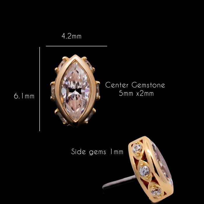 Orlina - 18kt Gold Threadless End - Khrysos Jewelry