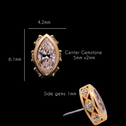Orlina - 18kt Gold Threadless End - Khrysos Jewelry