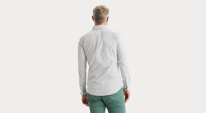 View of model wearing Lakeside Oxford Shirt, Slim Fit.