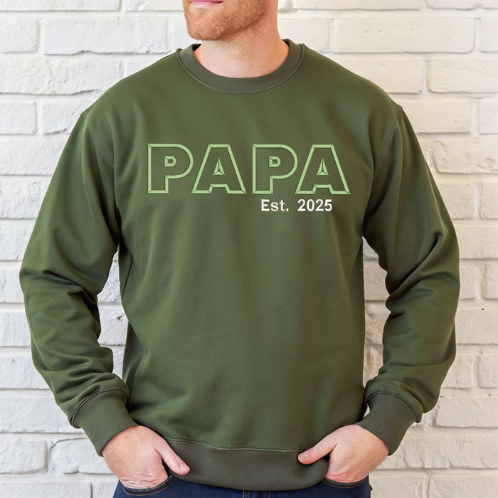 Papa Embroidered Crewneck