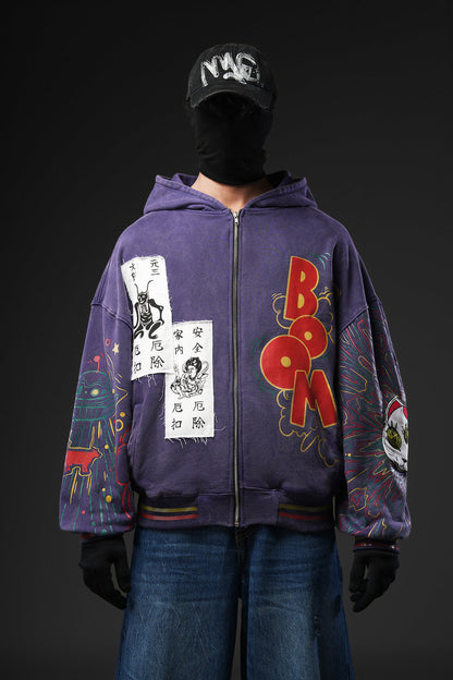 Paranorman - Purple Washed Patch-worked Jacket