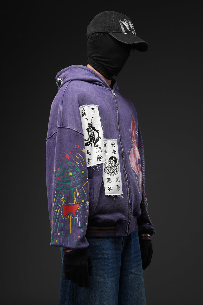 Paranorman - Purple Washed Patch-worked Jacket