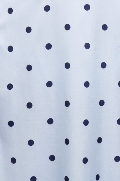 Manaris Off Shoulder Maxi Dress - Blue Polka Dot