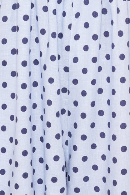 Quinley Romper - Blue Polka Dot