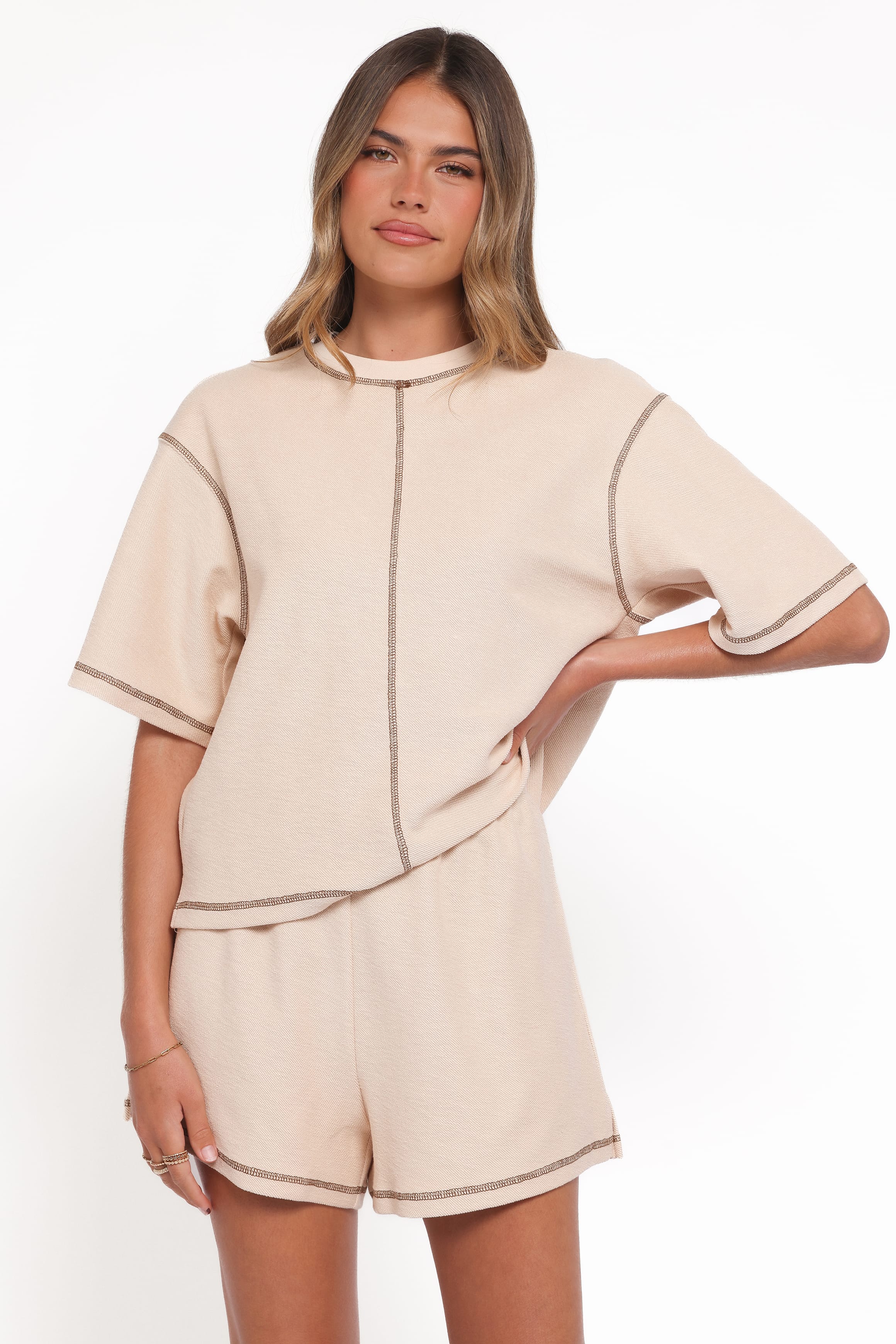 Melody Knit Short Set - Oat