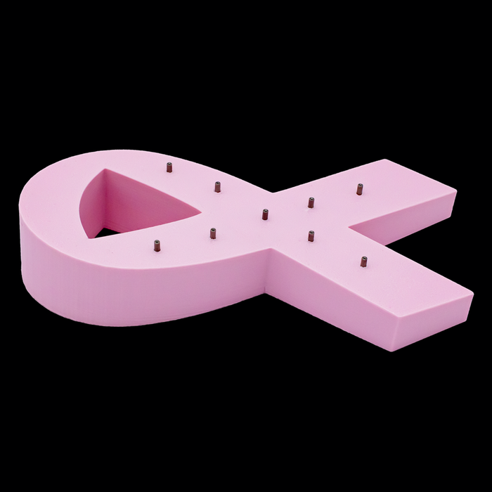 Pink Ribbon Threadless Jewelry Display - Khrysos Jewelry
