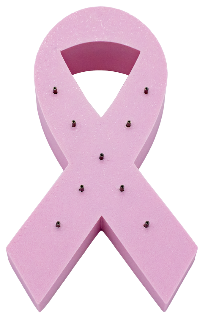 Pink Ribbon Threadless Jewelry Display - Khrysos Jewelry