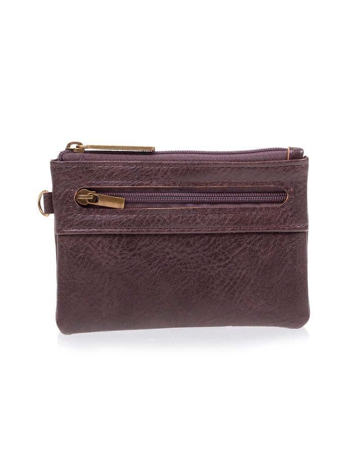 Porte-monnaie zippé Homme Marron