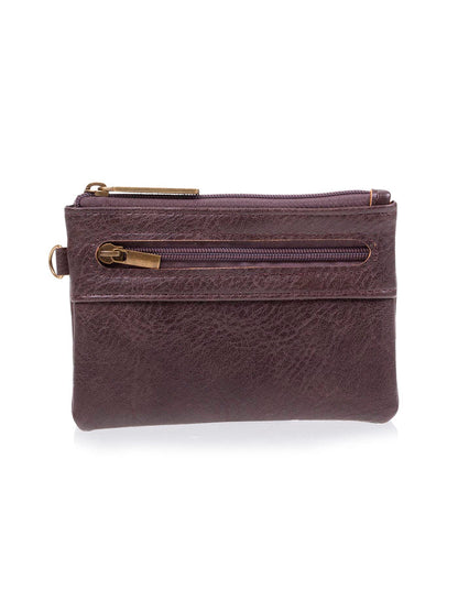 Porte-monnaie zippé Homme Marron