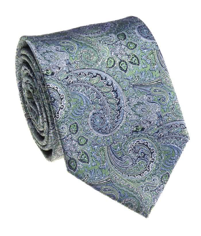 Premium Silk Mens Paisley Green 100% Silk Hand Made Tie