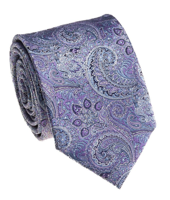 Premium Silk Mens Paisley Purple 100% Silk Hand Made Tie - The Suit Depot