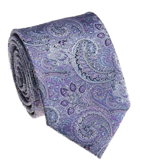 Premium Silk Mens Paisley Purple 100% Silk Hand Made Tie - The Suit Depot