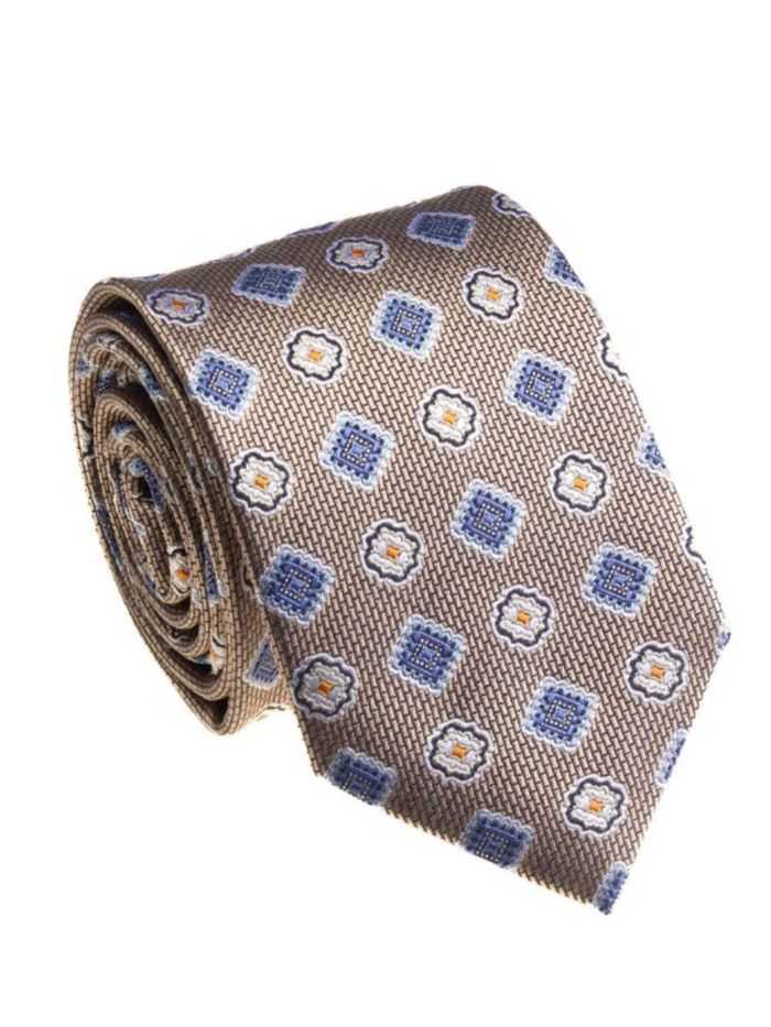 Premium Silk Mens Taupe Brown 100% Silk Hand Made Tie - The Suit Depot