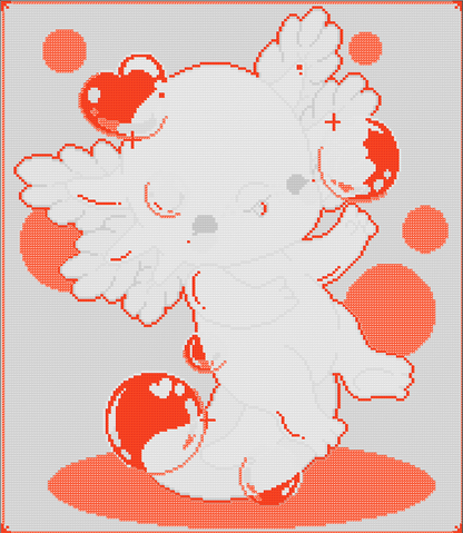 Rainbow Axolotl | Pixel Charted | Ready To Ship