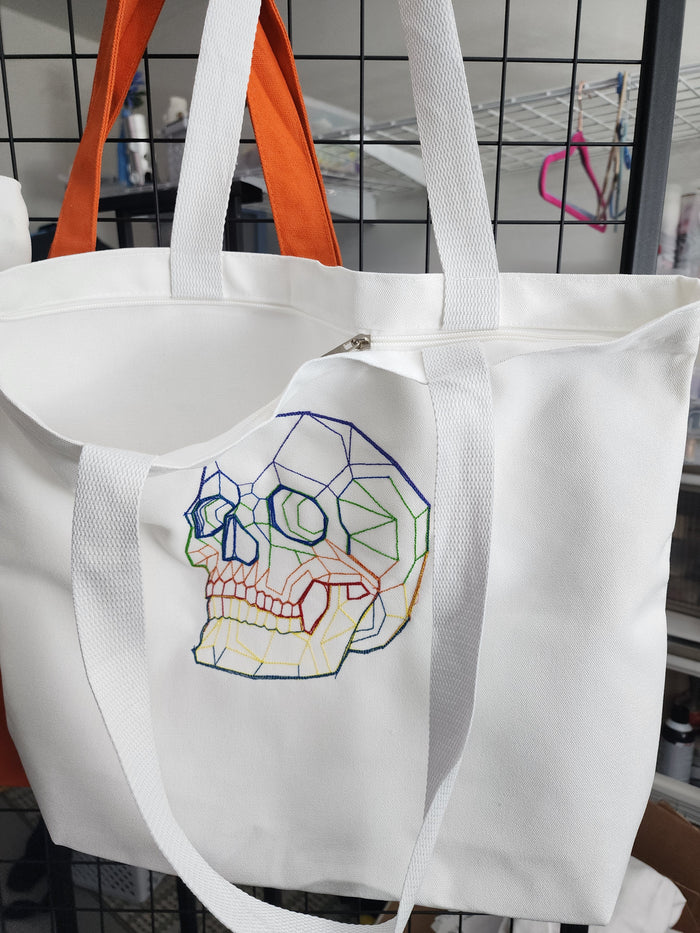 Rainbow Skull Tote Bag