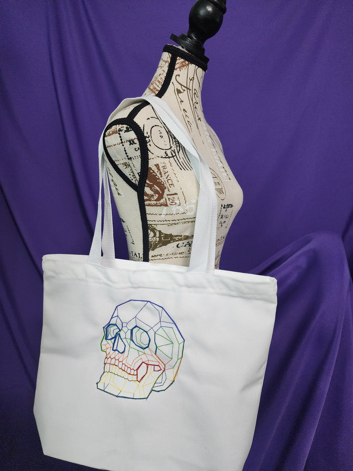Rainbow Skull Tote Bag
