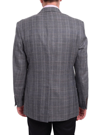 Ralph Lauren BLAZERS Ralph Lauren Blue Subtle Brown Plaid Wool Silk Linen Blend Blazer Sportcoat